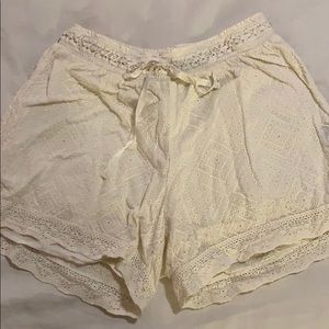 Cream colored, lace Polo shorts